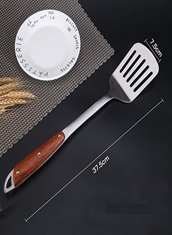 KITOOL Stainless Steel Wok Slotted Spatula Flipper Turner,- Gripped Handle, Ergonomic Design & Dishwasher Safe - Kitchenware Utensil, Cooking Equipment (Pack - 1) (Slotted Spatula) - Image 5